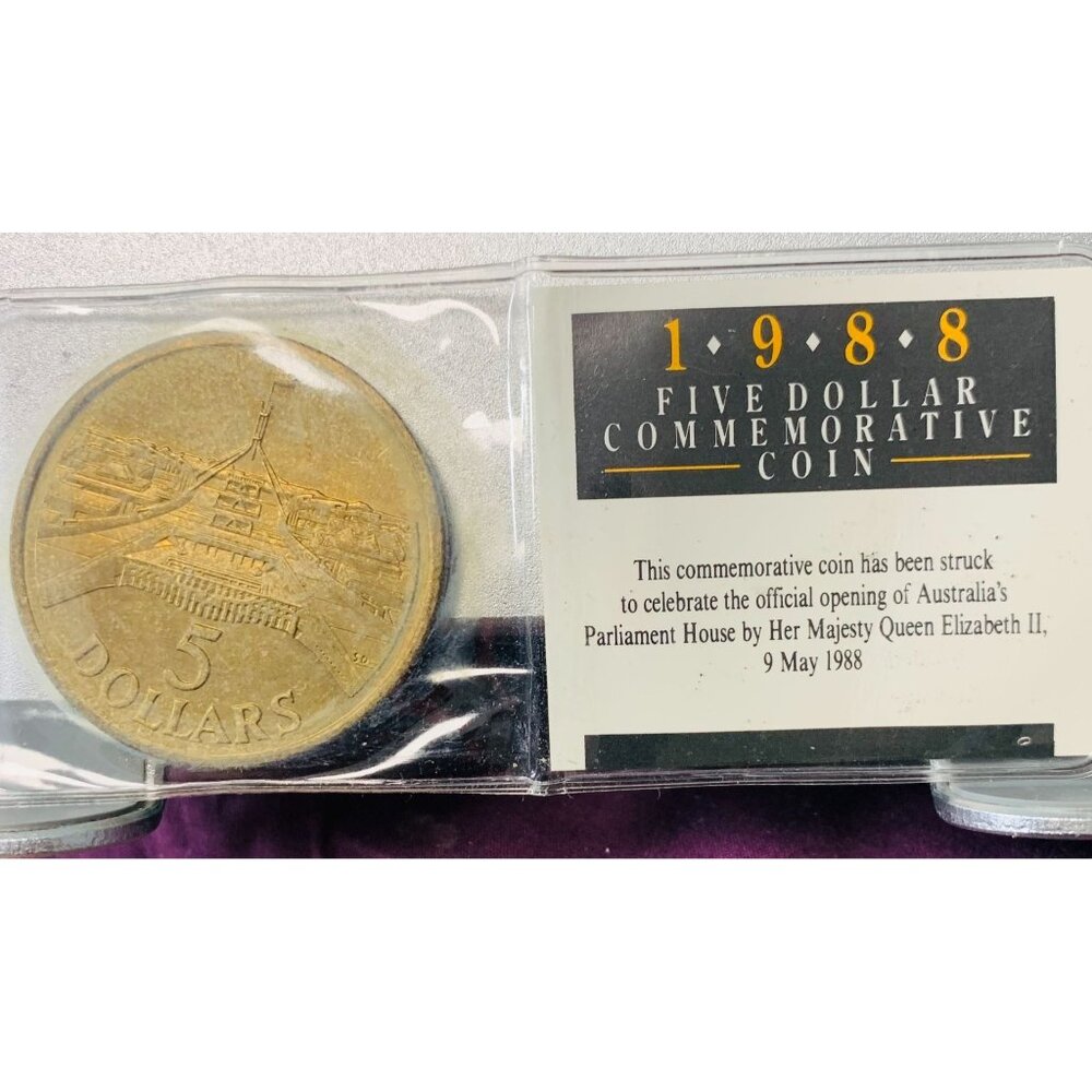 1988 $5 Australian Commemorative Coin By Royal Australian Mint Aluminium Bronze